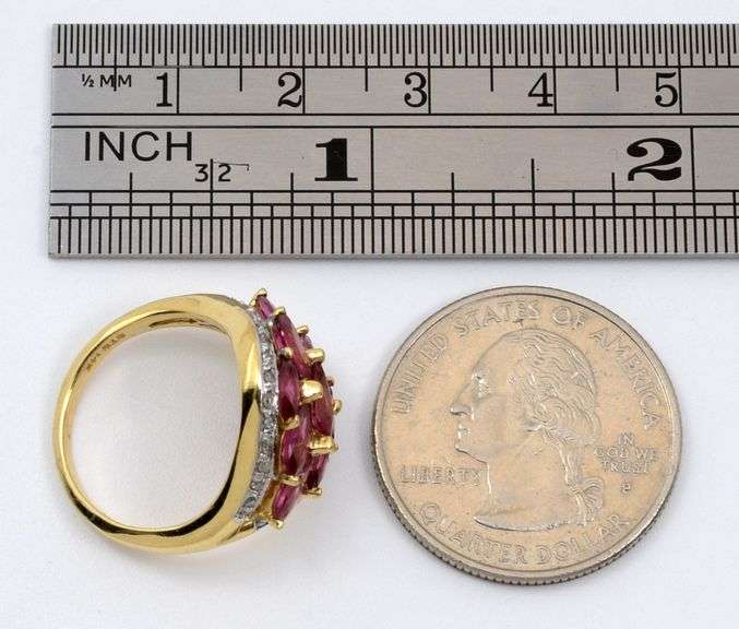 Lovely 14K Pink Tourmaline Cluster Ring