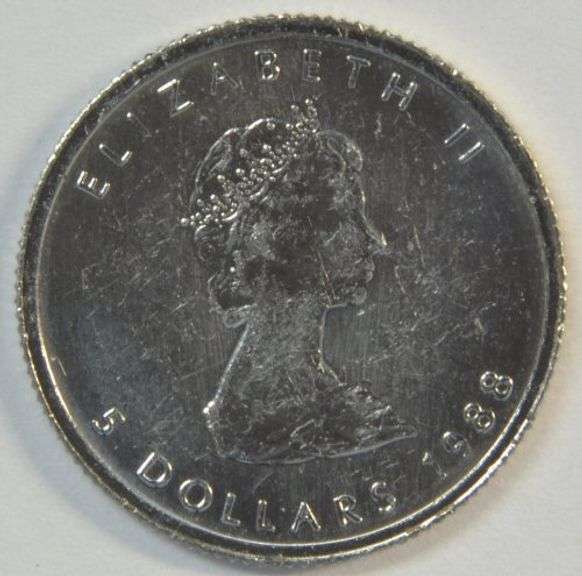 Gem BU 1988 Canada Pure .9995 $5 Platinum Maple Leaf