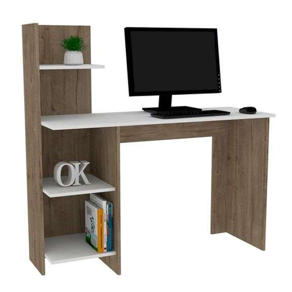 Modern White Pine Desk Organize with Ease