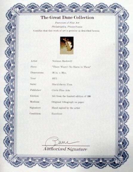 Extremely rare and collectable hand signed Norman Rockwell