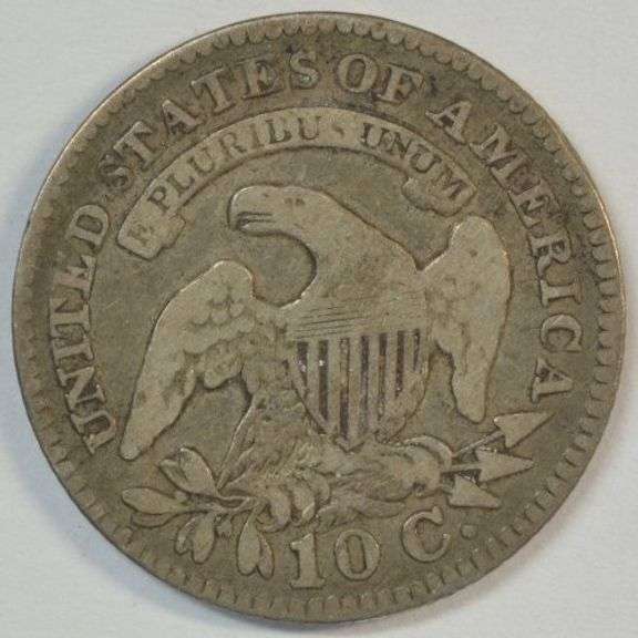 Nice early Capped Bust Dime from 1827 in Fine. Full LIBERTY
