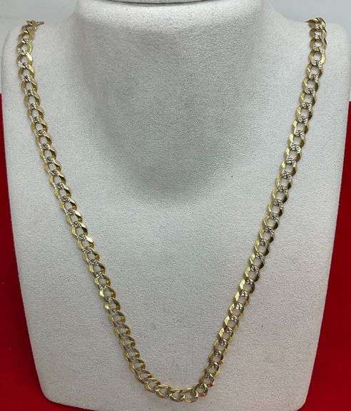 BRAND NEW 14K GOLD CUBAN LINK CHAIN WITH DIAMOND CUT DESIGN