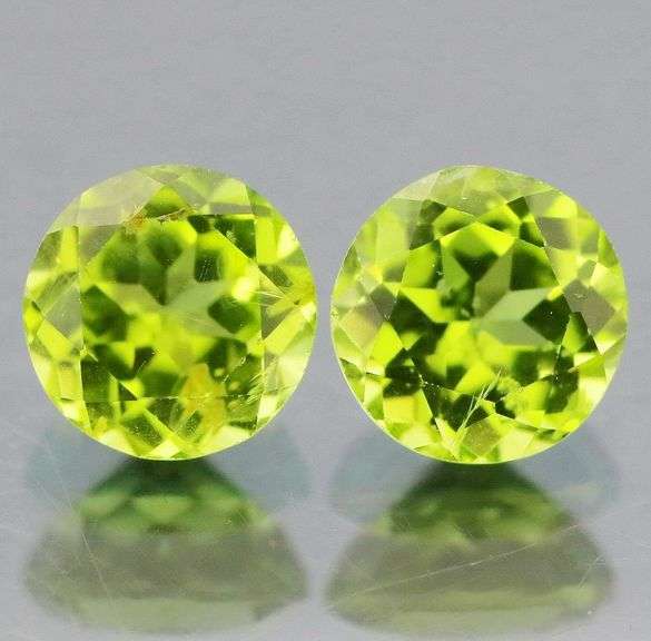 Lime green 2.00ct Peridot pair