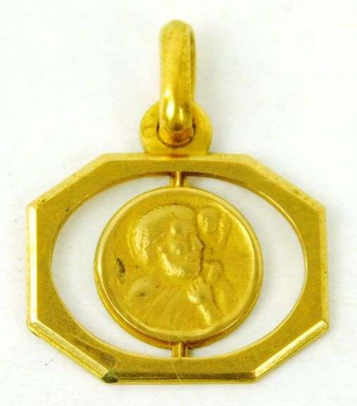 Vintage 10K St. Christopher Pendant