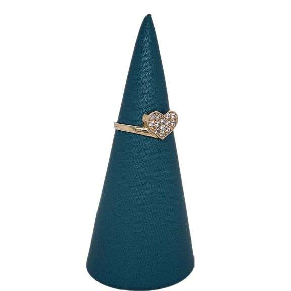 14K Gold Heart-Love Ring With Cubic Zirconia stones
