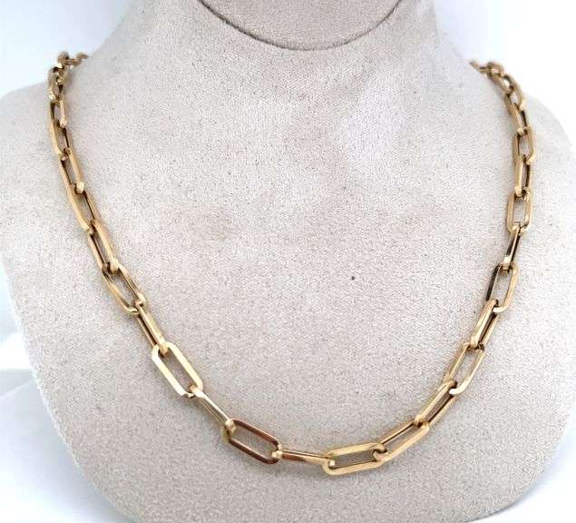 14K YELLOW GOLD PAPERCLIP LINK CHAIN