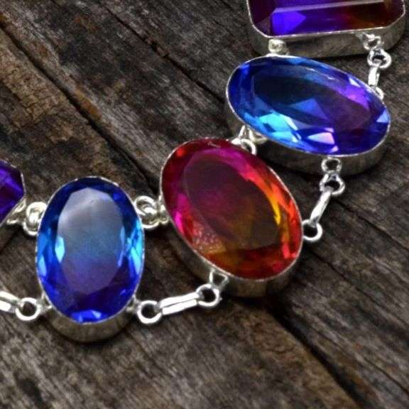Gorgeous Multi Color Lab Ametrine Necklace.
