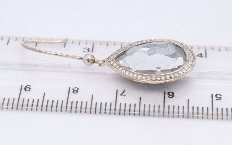 925 Sterling Silver Ippolita Rock Candy Diamond and Hematite Teardrop Earrings