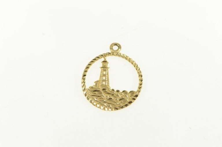 10K Yellow Gold Peggy's Cove Nova Scotia Canada Souvenir Charm/Pendant