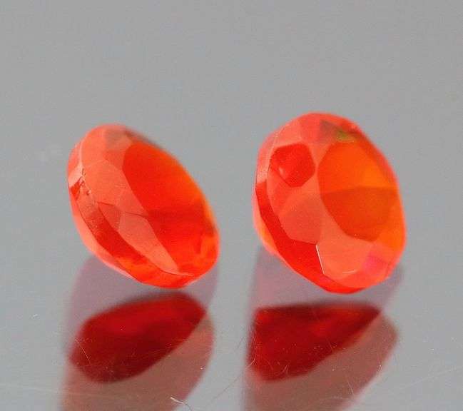 Rich red orange 1.04ct Mexican Fire Opal pair