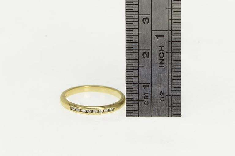 14K Yellow Gold Diamond Classic Channel Wedding Band Ring
