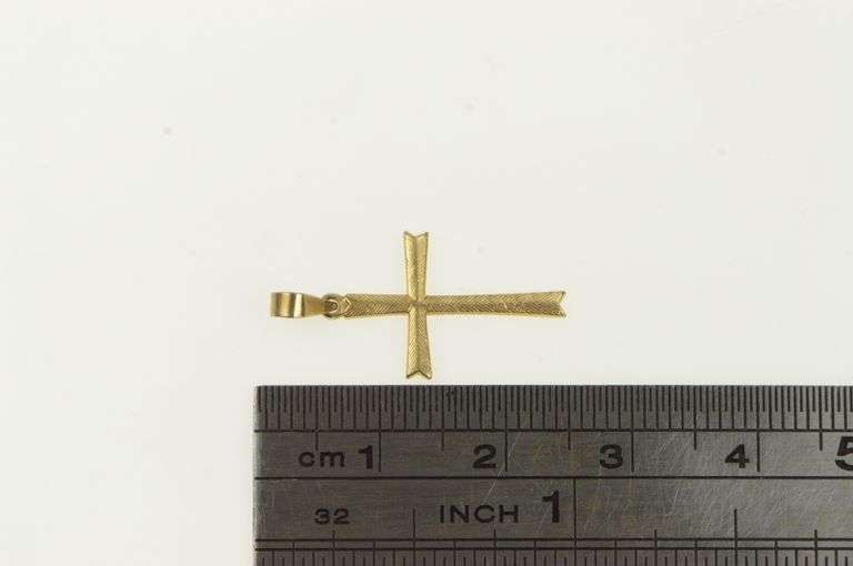 14K Yellow Gold Christian Faith Cross Symbol Classic Pendant