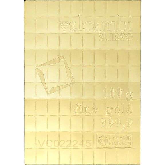Valcambi Suisse 100 x 1 Gram Gold CombiBar- 100.00 GRAMS OF PURE GOLD!
