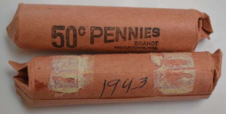 2 Rolls of 1943 WW11 Steel Cents
