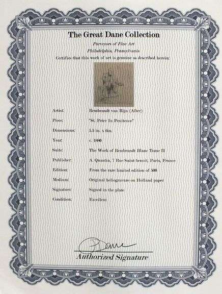 Rembrandt, original rare edition gravure