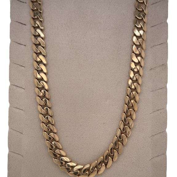 42.6GM! 14K YELLOW GOLD MIAMI CUBAN LINK CHAIN
