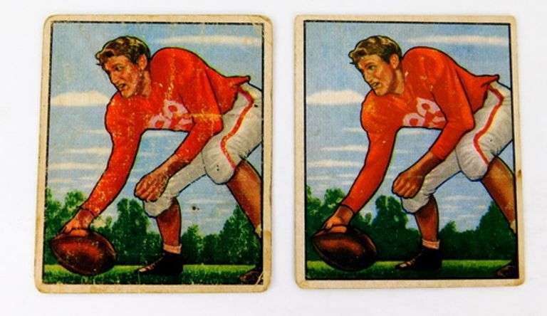 2 Bowman 1950 Football Cards