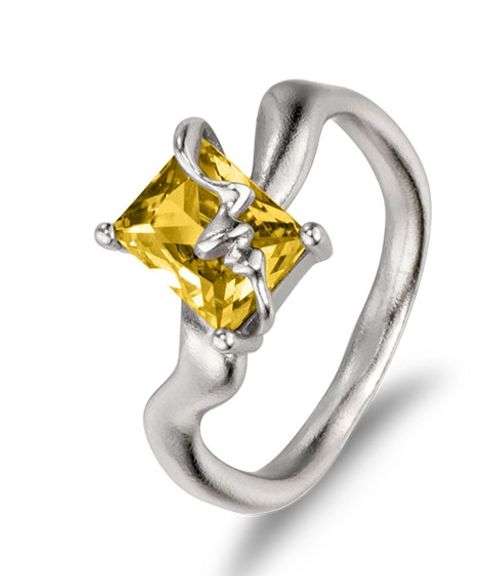 "AURORA" SILVER SKY CITRIN RING