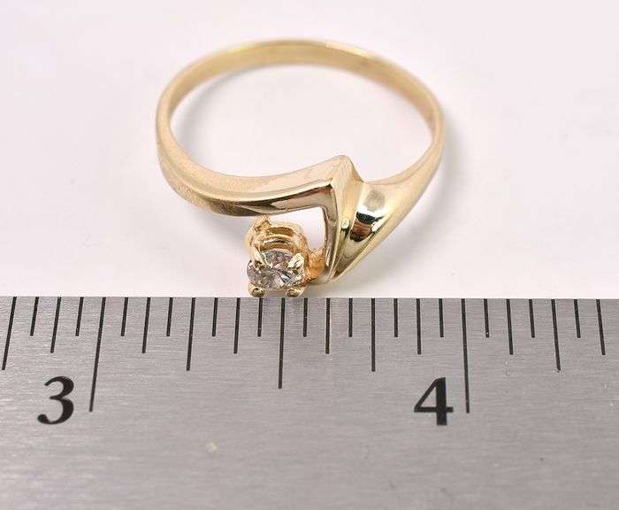 Unique Diamond Ring In 14K Yellow Gold