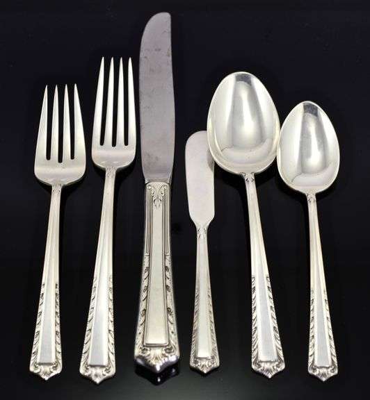 Elegant 86-Piece Set of Fine Arts'  Processional Sterling Flatware Pattern