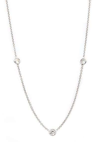 1.45ctw Round Diamond Seven Stone Station Necklace in 14K