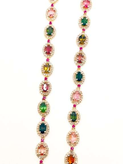 STUNNING TOURMALINE AND DIAMOND NECKLACE