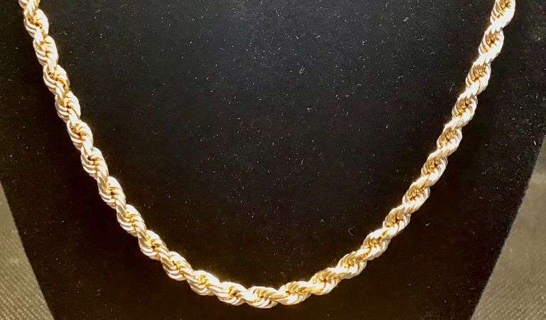 thumbnail image 2 of 14K Solid Rose Gold 0.85mm Loose Rope Chain Necklace – 18 Inches 2 of 5