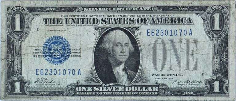 Series 1928 Funnyback Silver Certificate