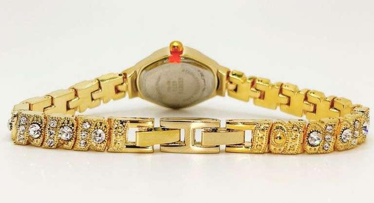 Ladies Geneva & Gemstone Watch, 18kt Yellow Gold Plated