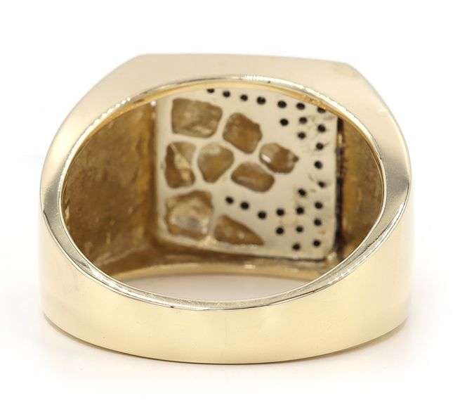Gents Effy 0.35ctw Black Sapphire Panther Ring in 14K