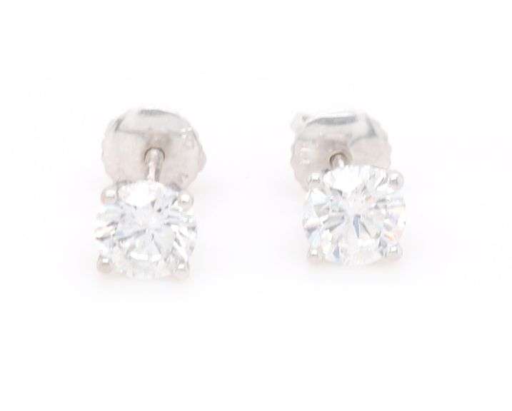1.00ctw Round Diamond Solitaire Stud Earrings in 14K