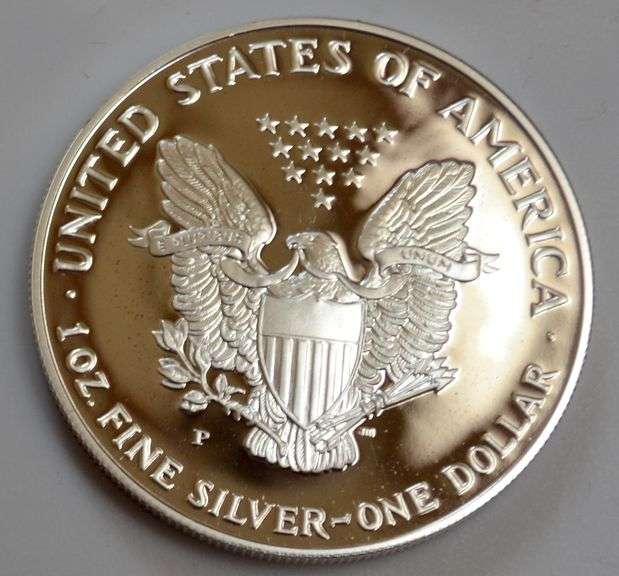 1993 Proof  Silver Eagle With Box And Paper.