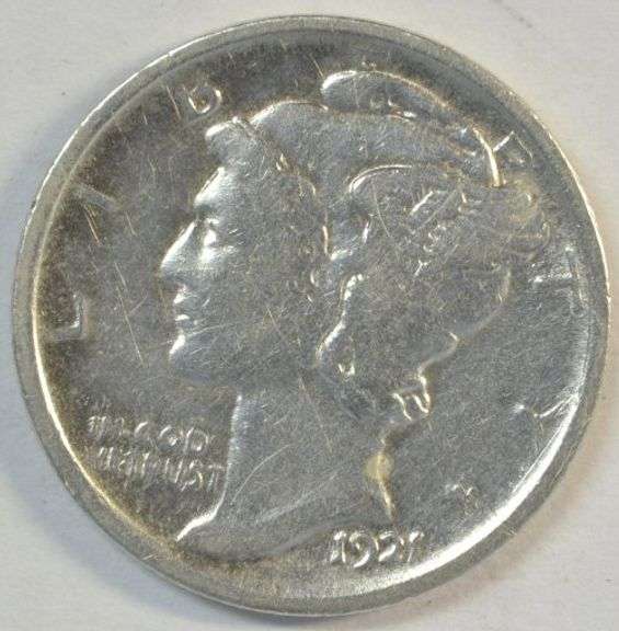 Very high grade 1921-P Mercury Dime. Rare key date in XF