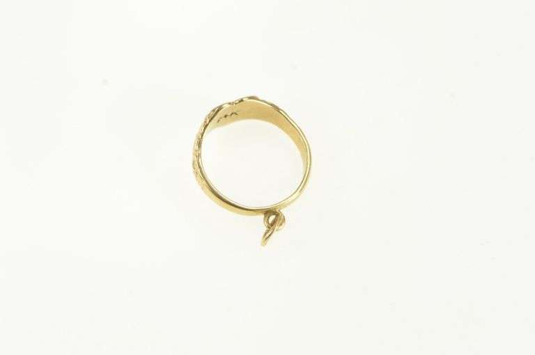 14K Yellow Gold J A Monogram Name Engraved Childs Ring Charm/Pendant