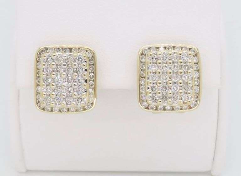 2.25CTW Diamond Cluster Earrings with Omega Backs