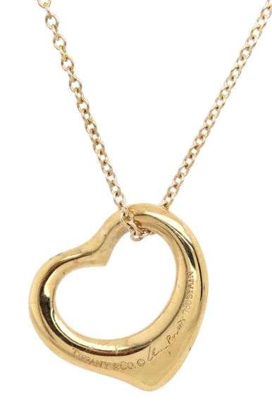 Tiffany & Co. Elsa Peretti Open Heart Pendant Necklace in 18K