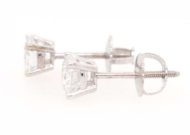 1.00ctw Round Diamond Solitaire Stud Earrings in 14K