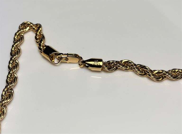 The Legend # 23 M Jordan14 Kt Gold Plated Rope Chain and Pendant