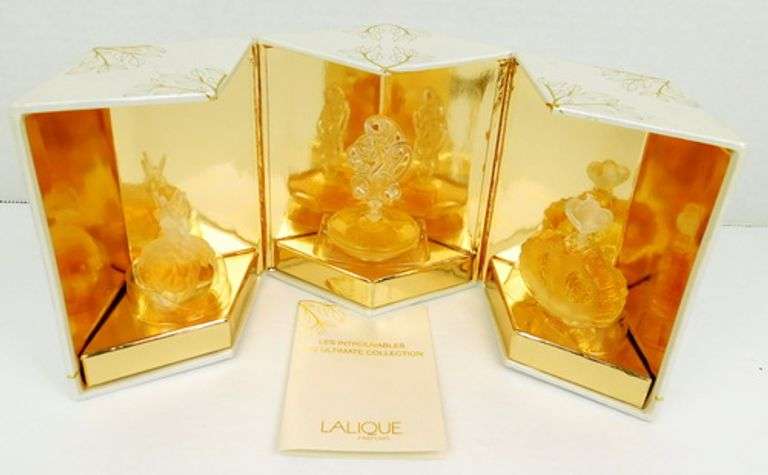 Vintage French Lalique Les Flacons Miniature Collection of Parfums