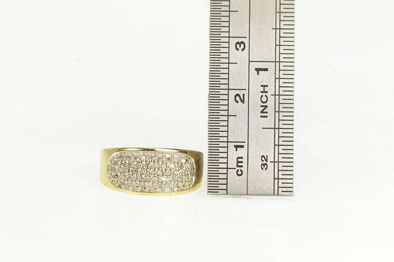 10K Yellow Gold 0.50 Ctw Pave Diamond Statement Band Ring