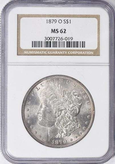Exceptional BU 1879O Morgan Silver Dollar NGC MS 62!