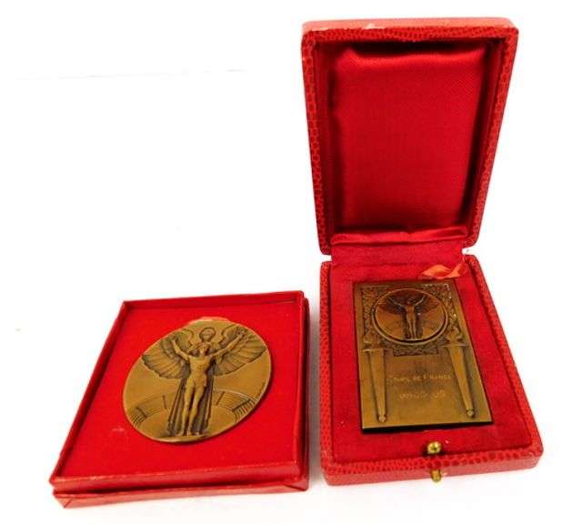 2 Vintage French Bronze Medals