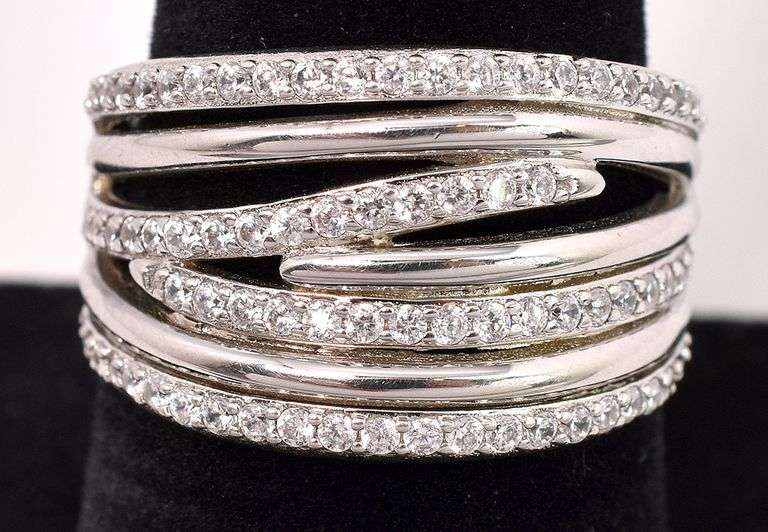 CZ Wrap Ring In Sterling Silver