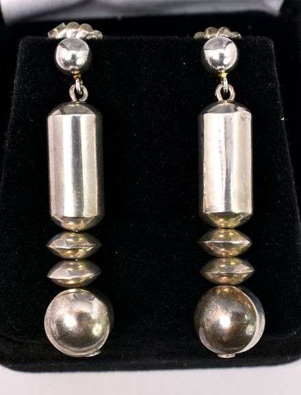 Genuine Indian Handmade Dangle Earrings In Sterling Silver