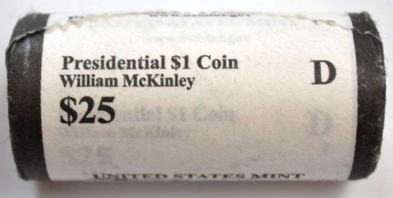 $25 BU Original US Mint $1 2013 D William Mckinley Roll.
