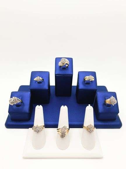8 Beautiful 10k Solid Gold Diamond Rings!
