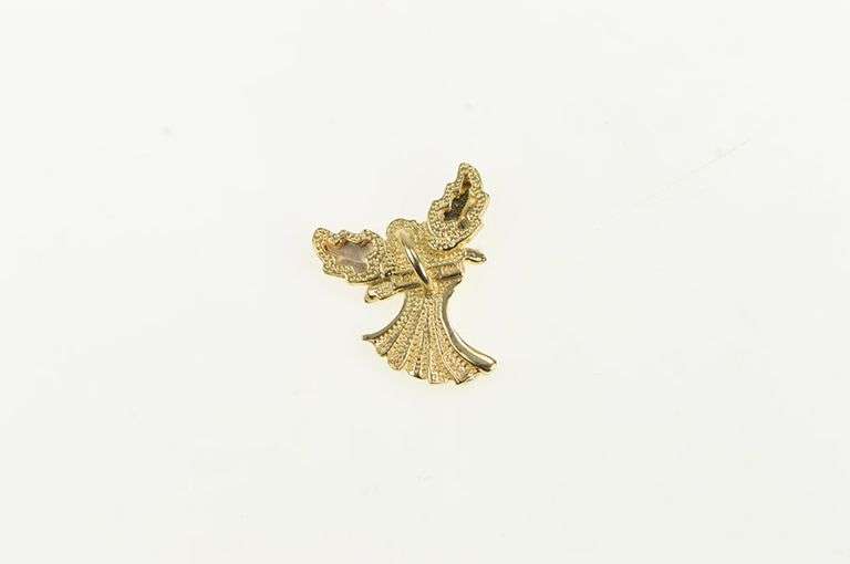 10K Yellow Gold Guardian Angel Black Hills Leaf Protection Pendant