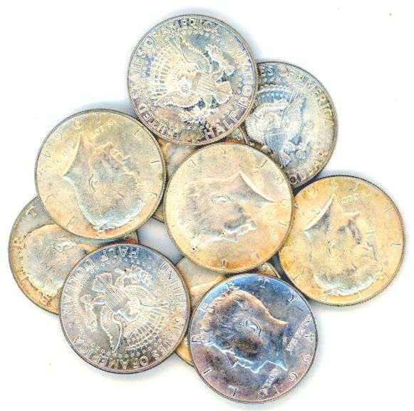10 1964 Silver Kennedy Half Dollars