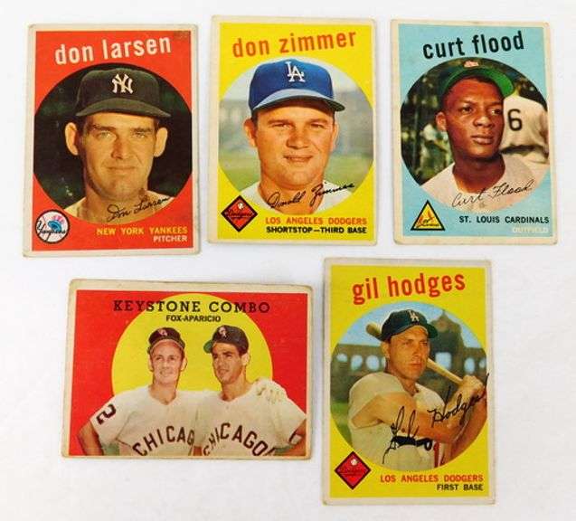 5 Topps 1959 Baseball Cards