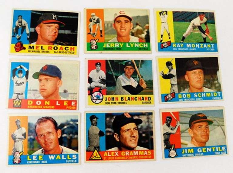 9 Topps 1960 Baseball Cards